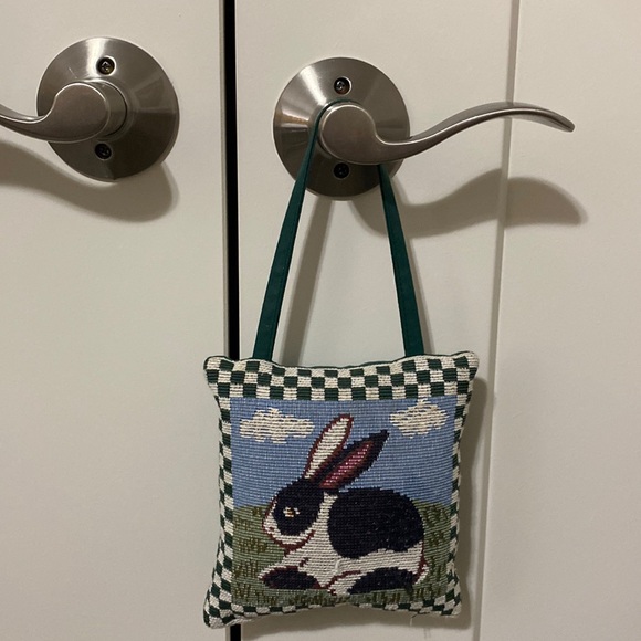 Vintage Bunny Tapestry Door Hanging Pillow! - Picture 2 of 5
